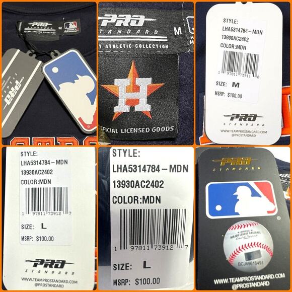 Pro Standard MLB HOUSTON ASTROS WINGSPAN EMBROIDERED CREWNECK/SWEATSHIRT | NEW!! - Picture 15 of 16